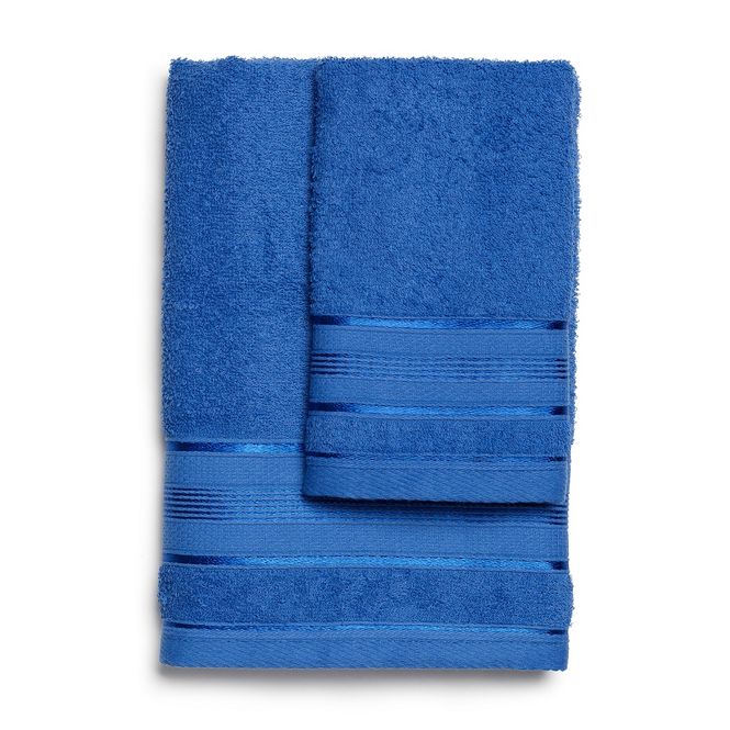 jogo toalhas banho santista 2p royal knut azul 6338