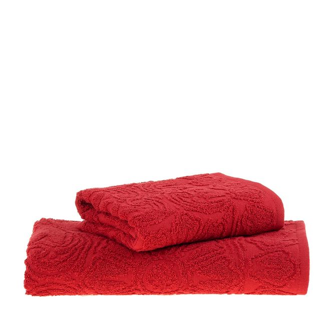 jogo toalhas banho buddemeyer 2p florentina vermelho