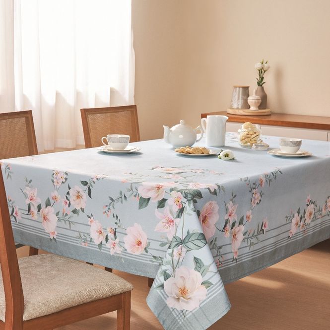 toalha mesa casa com casa quadrada 8 lugares poema florido