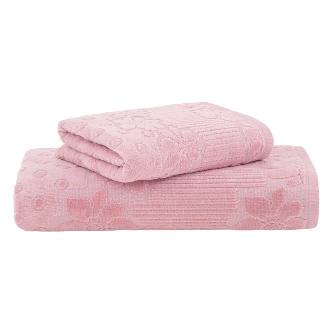 jogo toalhas banho buddemeyer 2p lollipop rosa 1303