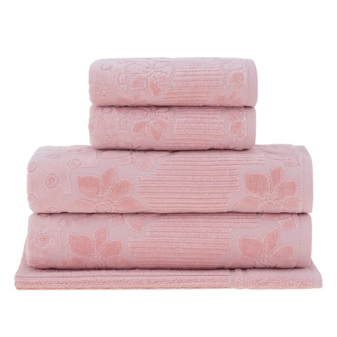 jogo toalhas banhão buddemeyer 5p lollipop rosa