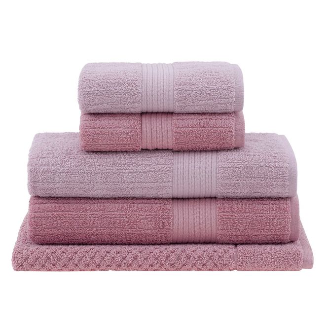 jogo toalhas banhão buddemeyer 5p fio penteado rosa 0117