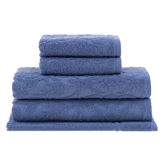 jogo toalhas banho buddemeyer 5p mauren azul