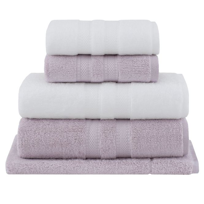 jogo toalhas banho buddemeyer 5p intense dual air branco rosa