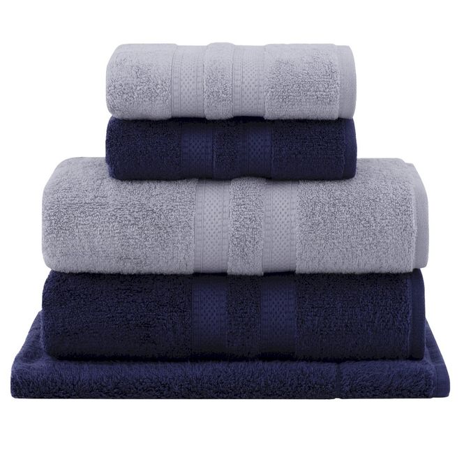 jogo toalhas banho buddemeyer 5p intense dual air cinza azul